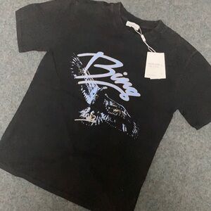 Anine Bing Grunge Eagle script Graphic T-shirt Black Designers Tee size Medium